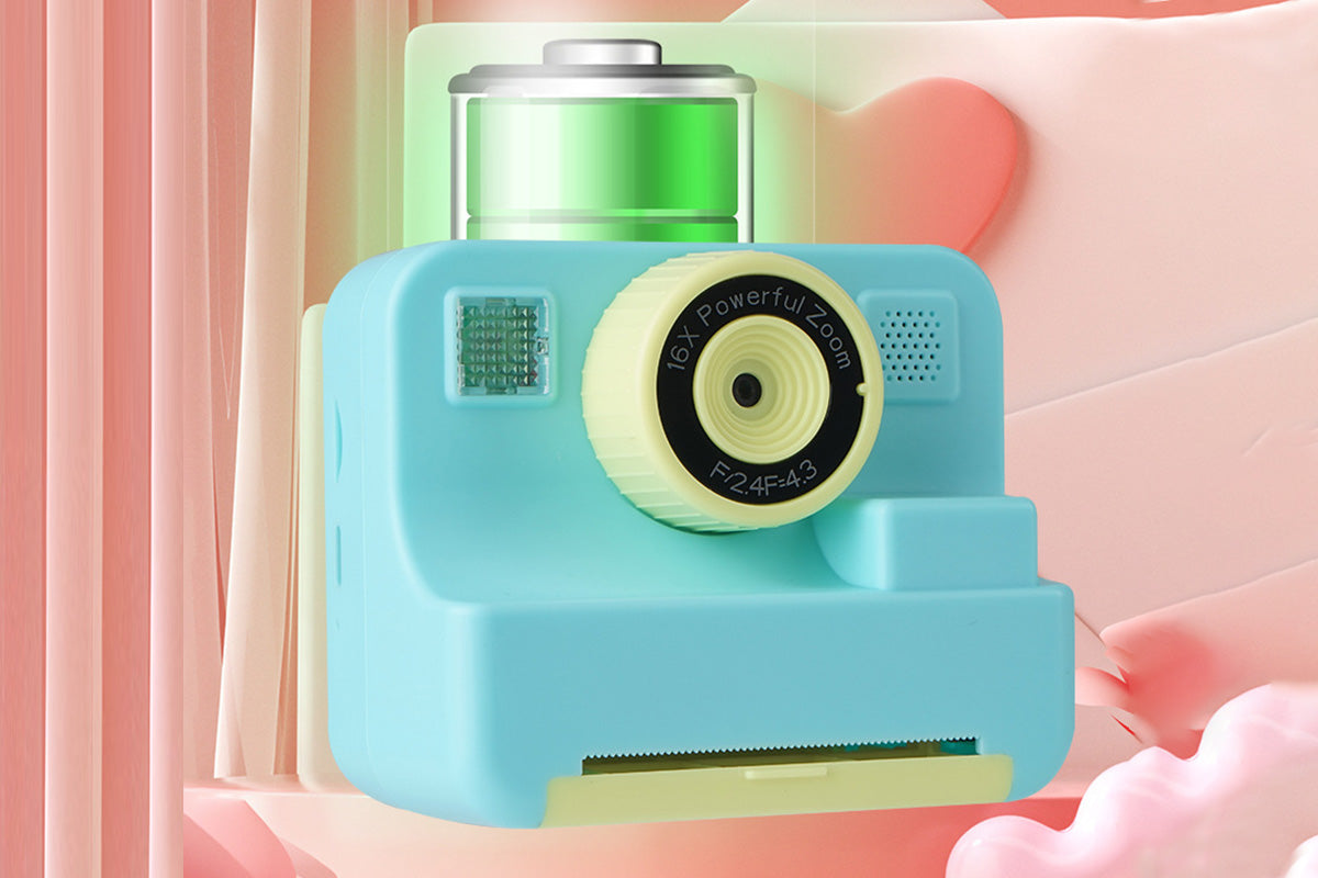 Instant Print Camera for 1080P Digital Inkless Camera with 32G TF Card-Blue