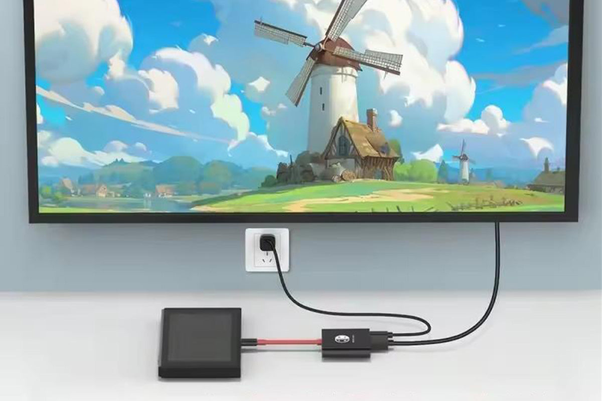 3-in-1 Dock for Nintendo Switch OLED TV Docking Station - Black and Red