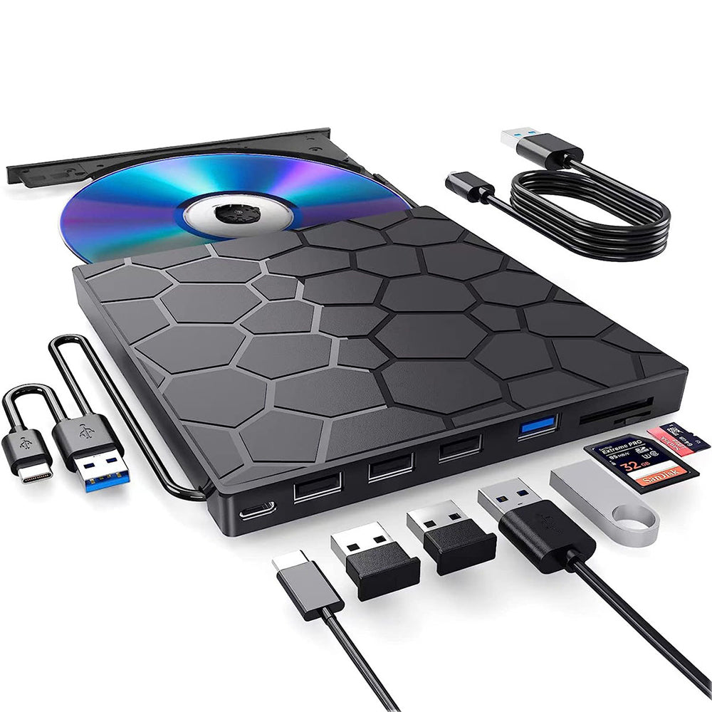 External DVD Drive 7-in-1 USB3.0 CD Burner Writer Disk Drive