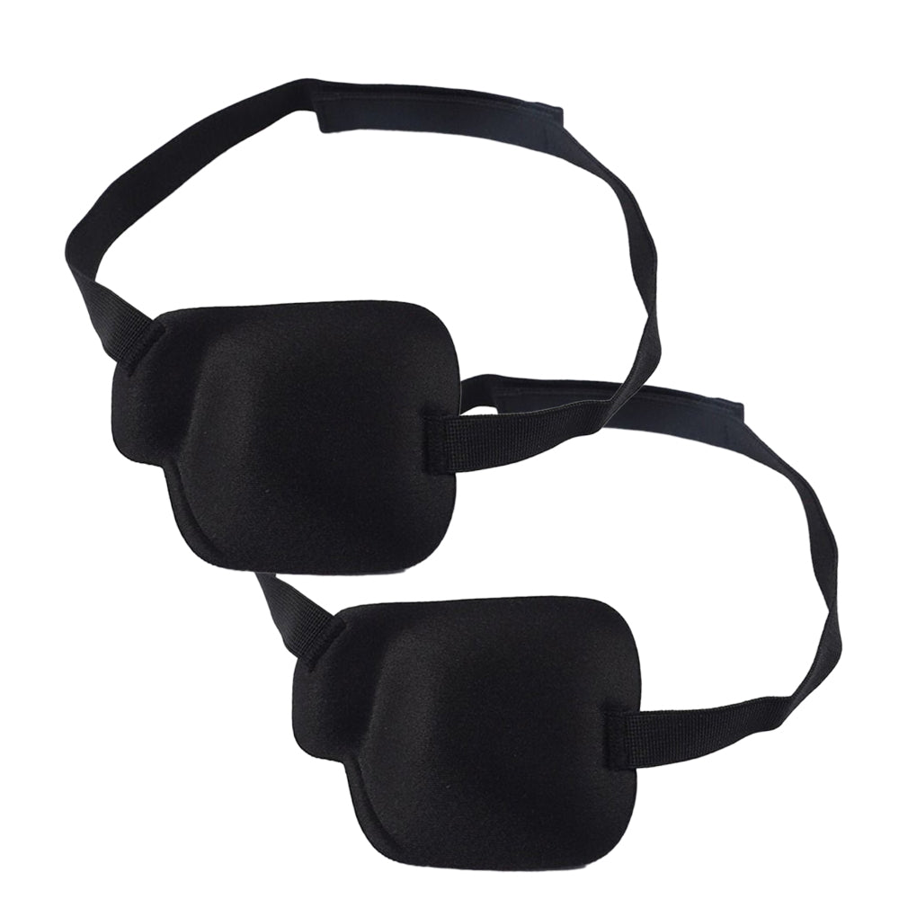 2pcs 3D Single Eye Cover Adjustable Amblyopia Eye Masks Vision Care Blindfold Eye Patch -Black