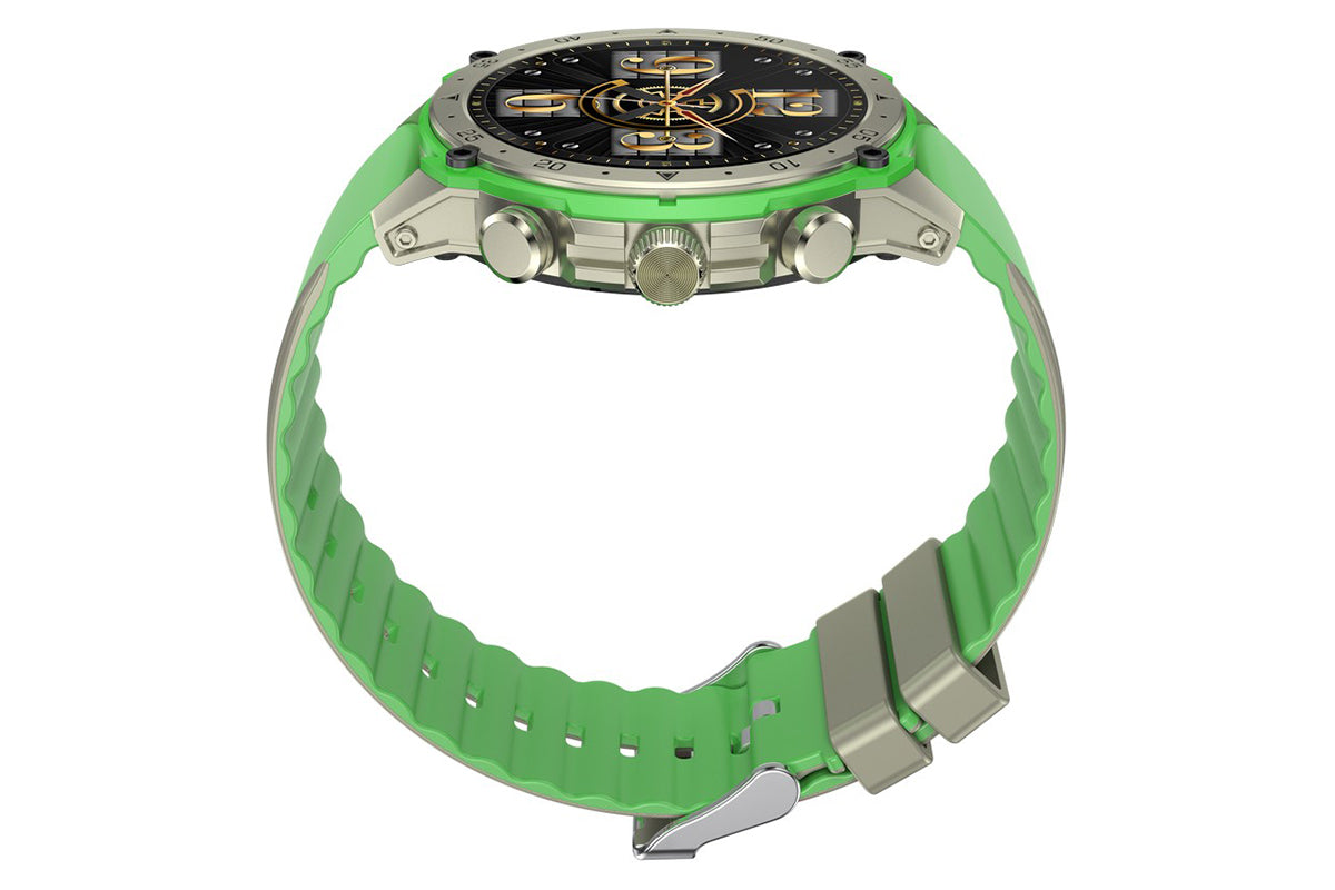 Smart Watch 1.43-Inch Fitness Watch with 24H Heart Rate Blood Pressure Blood Oxygen Female Physiological Flashlight Activity Tracker-Green