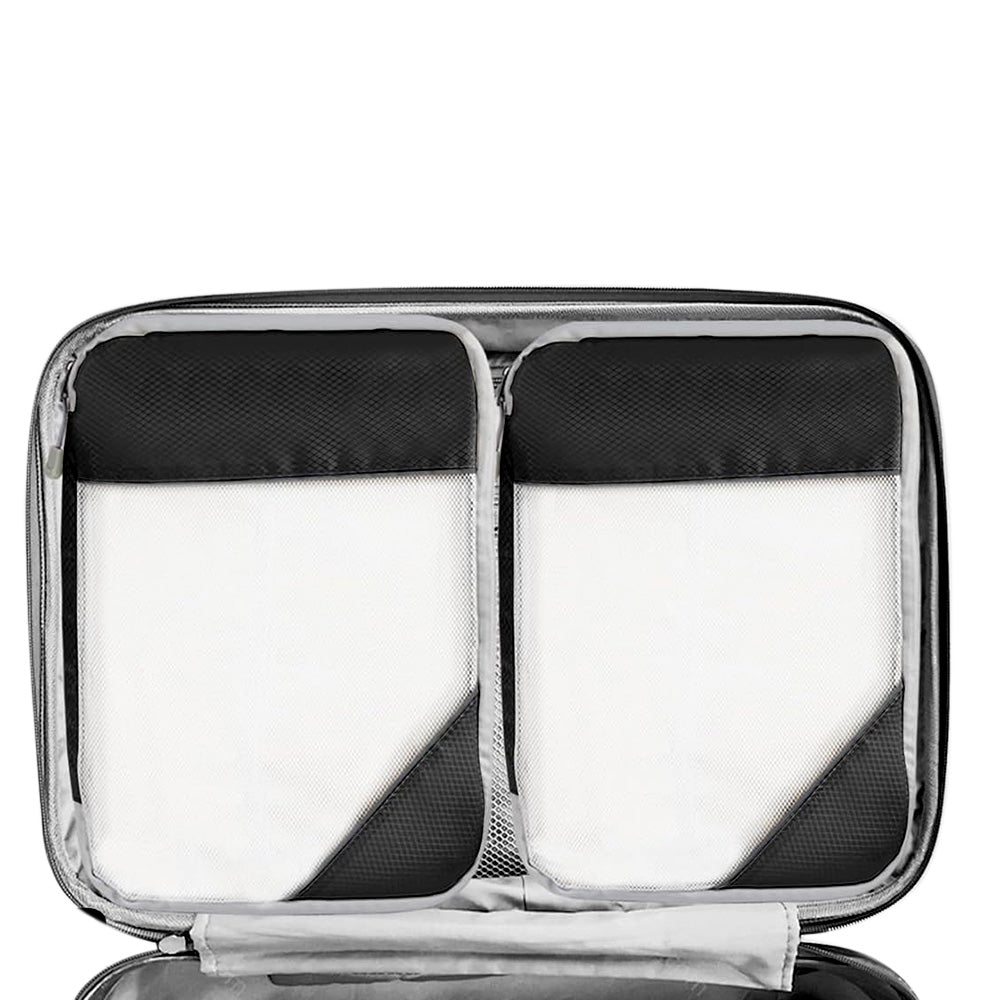 8 Set Compression Packing Cubes For Travel Essentials Expandable Luggage Storage Bags Set with Laundry Black