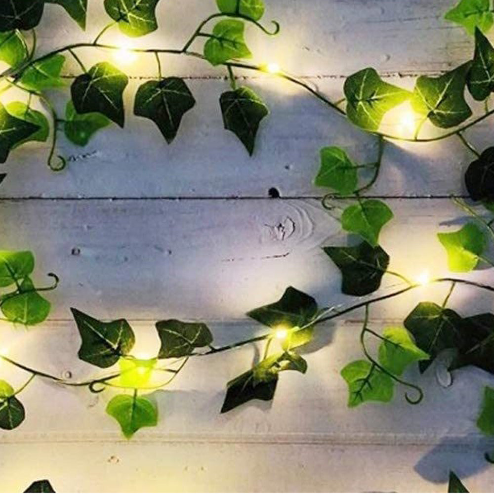 10m 100 LED Artificial Ivy Leaves Solar String Light -Style 2