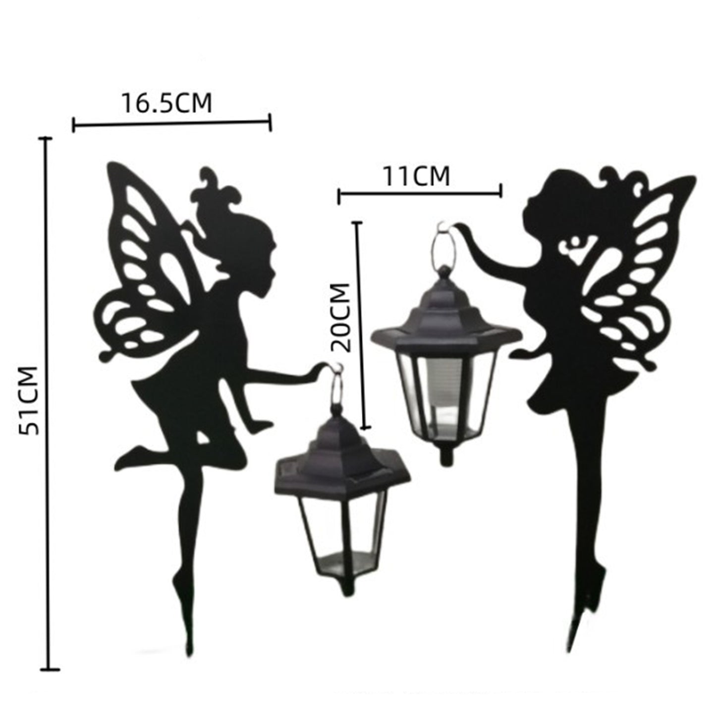 2Pcs Metal Fairy Solar Light Outdoor Garden Stake Solar Light
