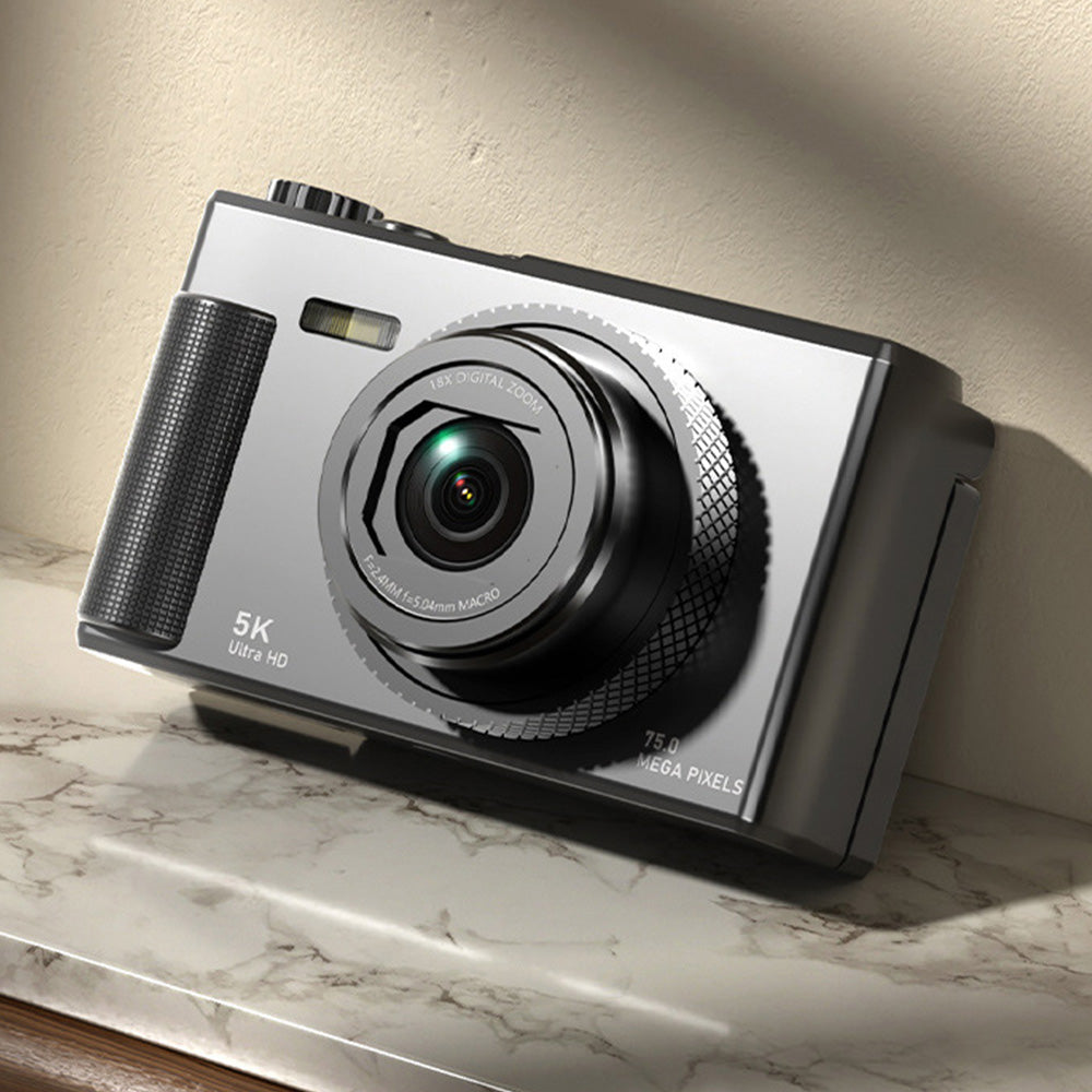 5K Digital Camera ¨C 18X Zoom Flip Screen Point-and-Shoot with 64GB Memory Card Black