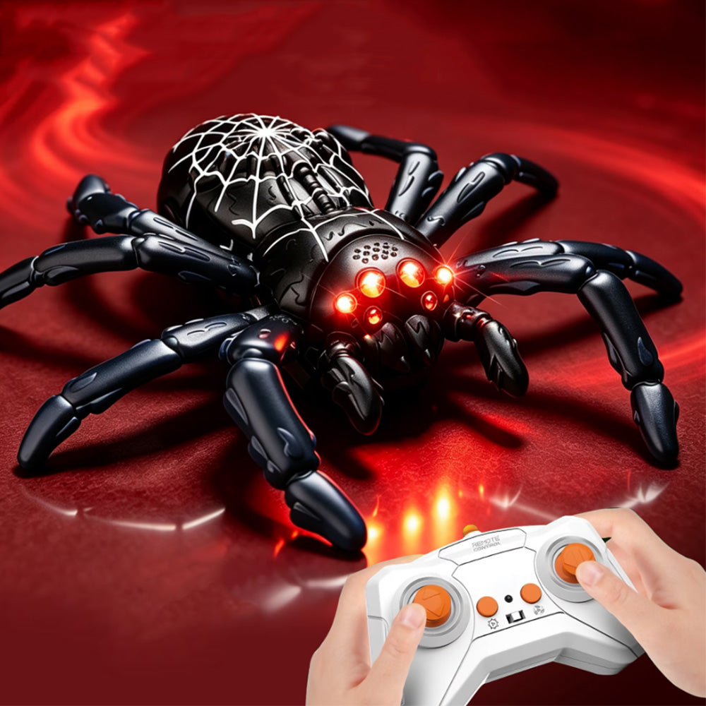 360 Degree Rotating Remote Control Wall Climbing Spider Toy - Black