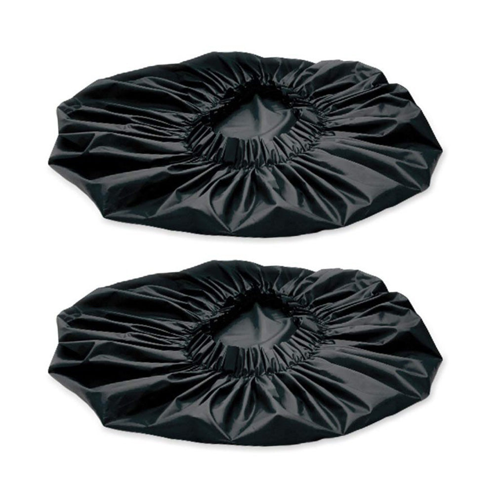 2 Piece PEVA Shower Caps for Long Hair - Black