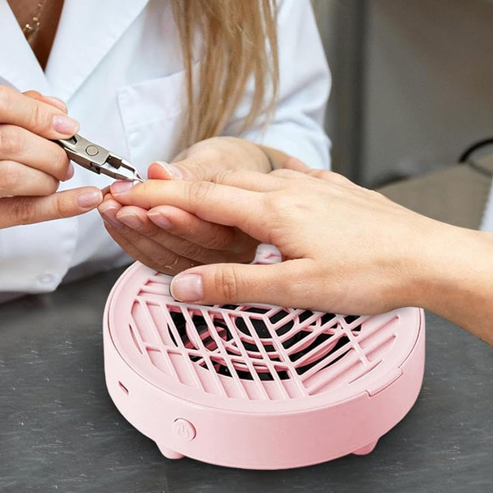 Mini Nail Dust Collector Lightweight Electric Manicure Vacuum for Home DIY and Salon Use-Pink