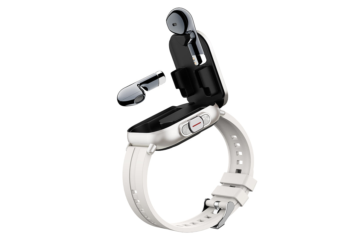 Smart Watch with Earbuds 2 in 1 Smart Call Watch with Bluetooth Headphones 2.01-Inch Heart Rate Sleep Monitoring Fitness Tracker-Grey