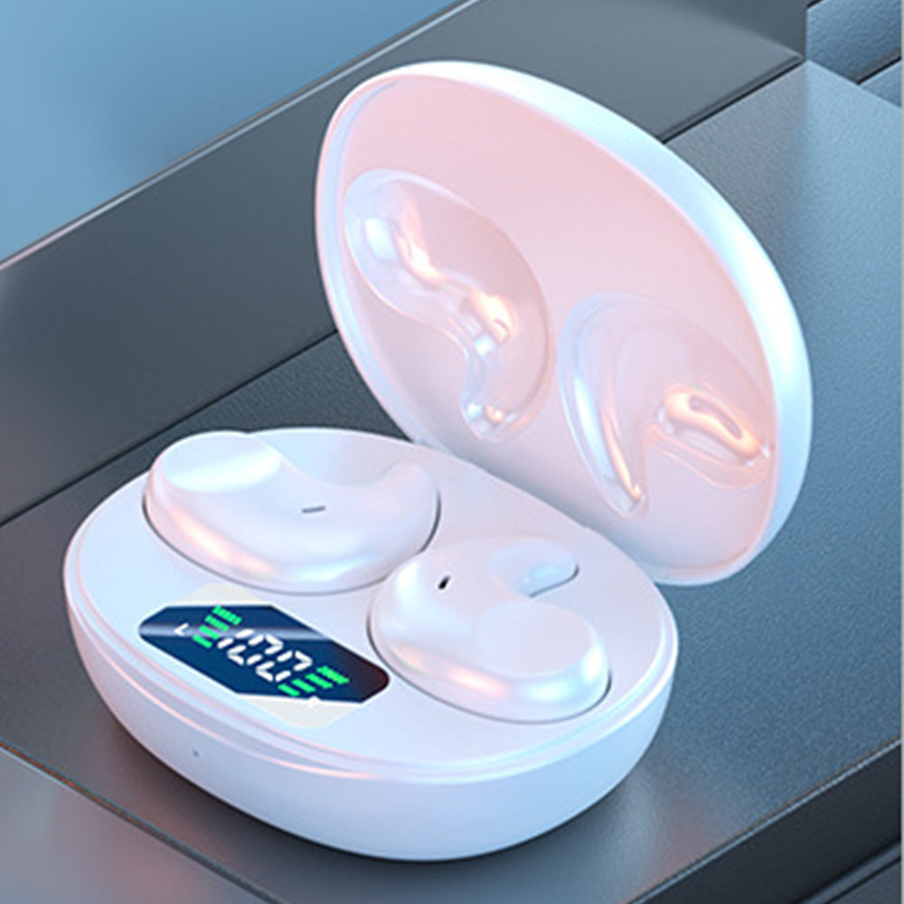 Invisible Wireless Earbuds with Bluetooth 5.3 Headphones for Sports Fitness Workout White