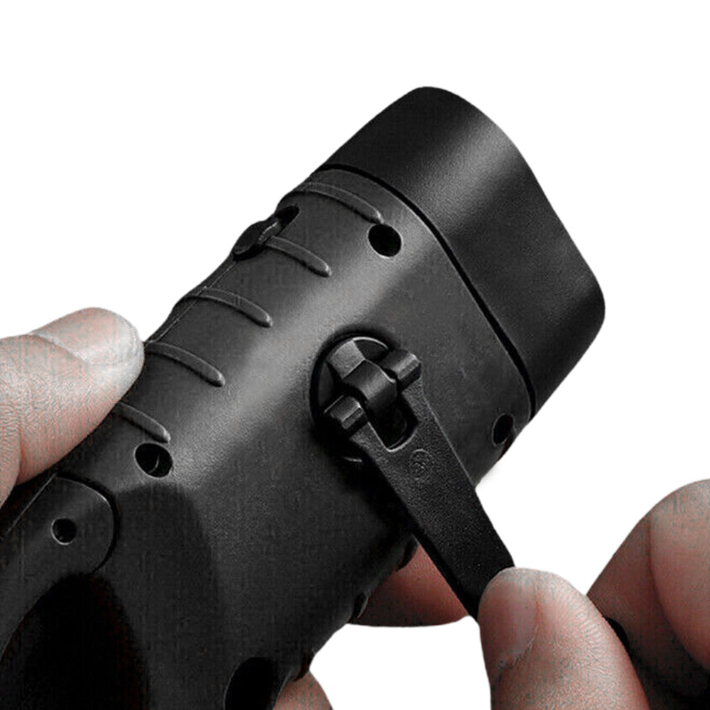 Hand Crank Solar Powered Emergency LED Flashlight ââ‚?Rechargeable Light Black