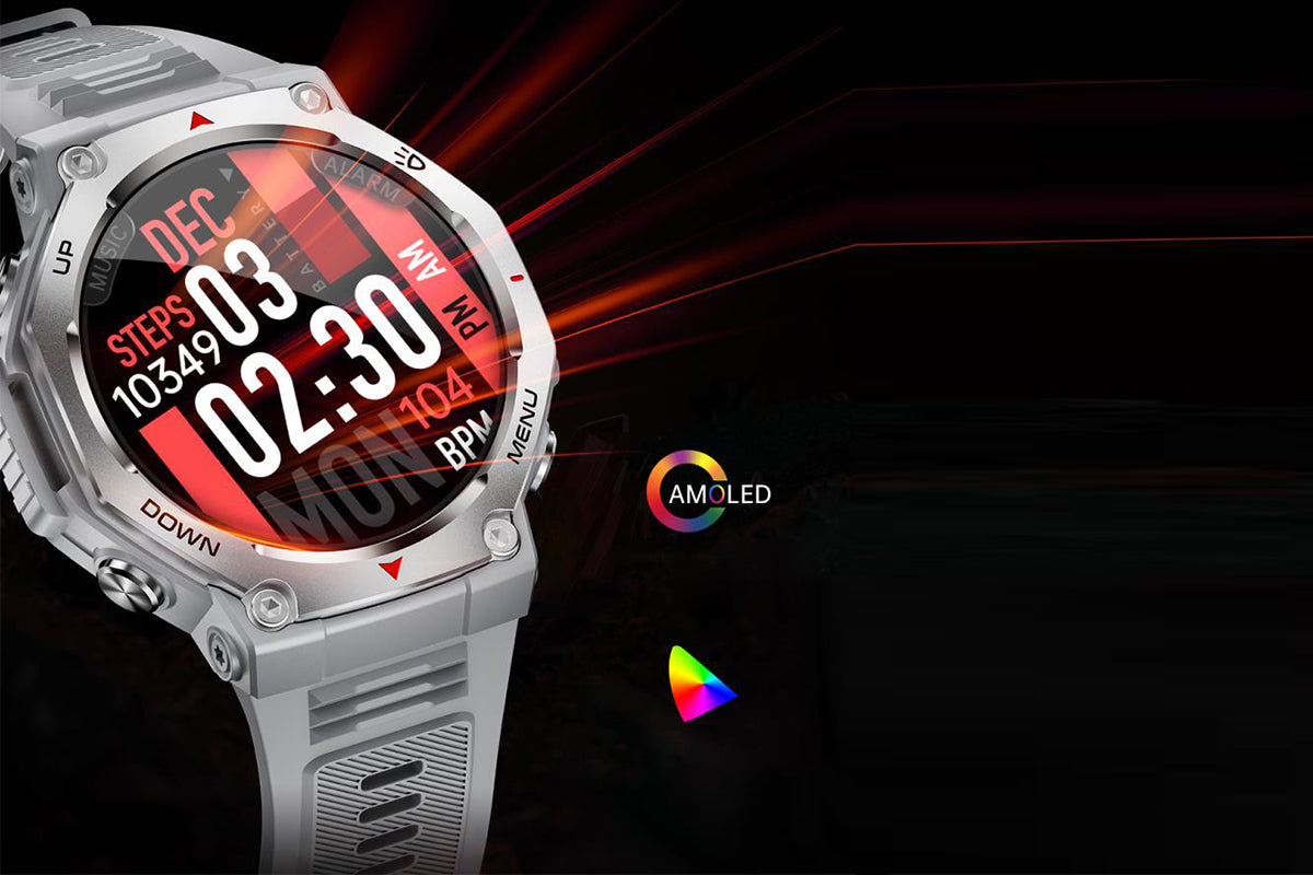 Smart Watch with Flashlight Fitness Tracker with Bluetooth Calls 100+Sports Modes -Silver