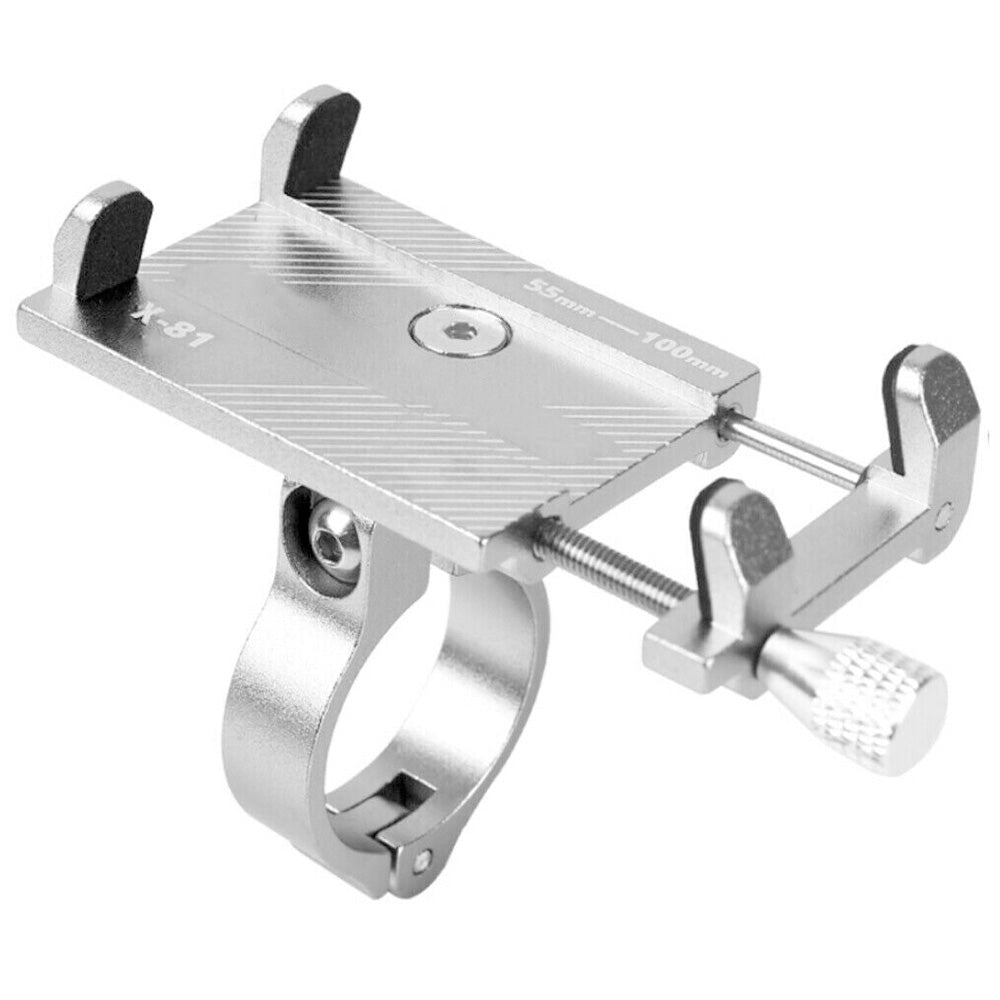 Mobile Phone Holder for Bike Handlebar Aluminium Alloy Phone Mount for Bicycle Motorcycle Silver