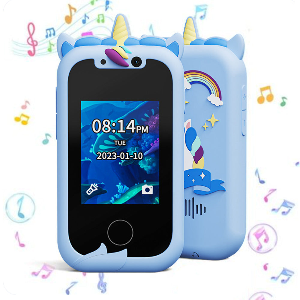 Unicorn Smartphone Learning Toy with Camera for Kids Ages 4 and Up Blue