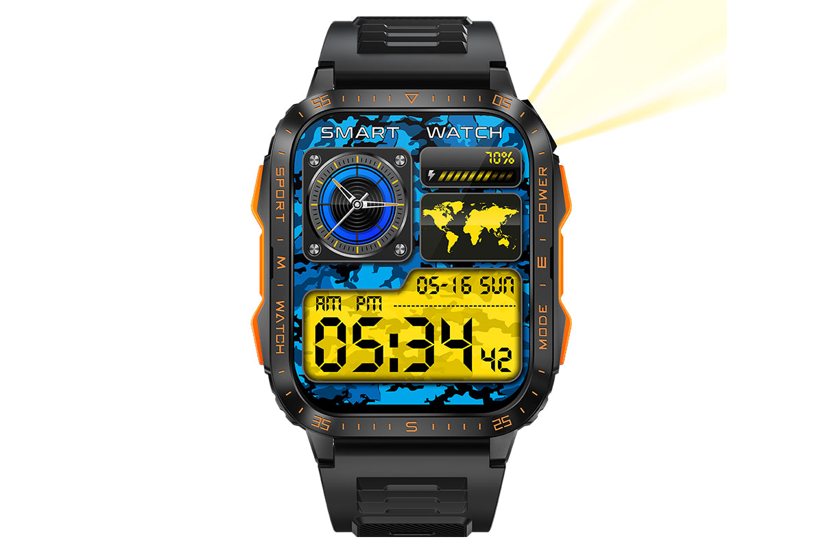 Smartwatches with 100 Sports Modes Voice Assistant Bluetooth Call Music for iPhone-Orange