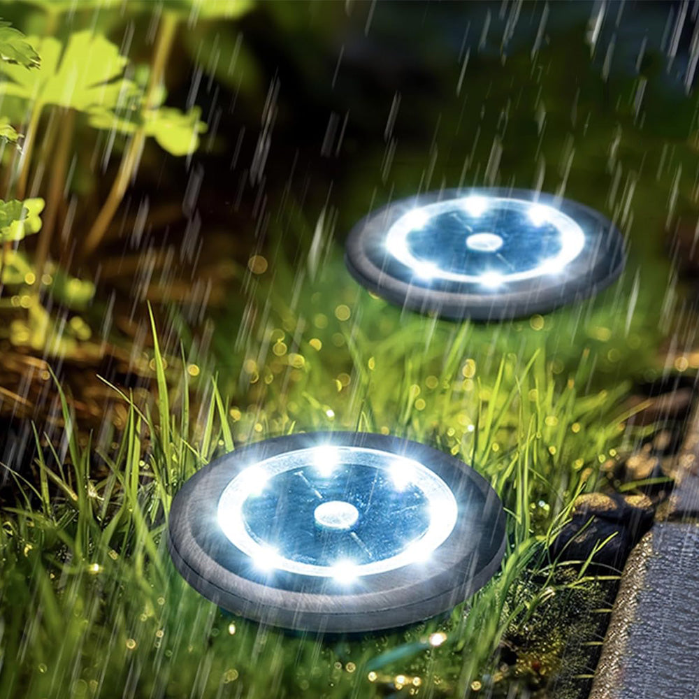10Pcs Mini Solar Ground Lights Outdoor Pathway Decorative Lights for Yard Garden Decor White Light