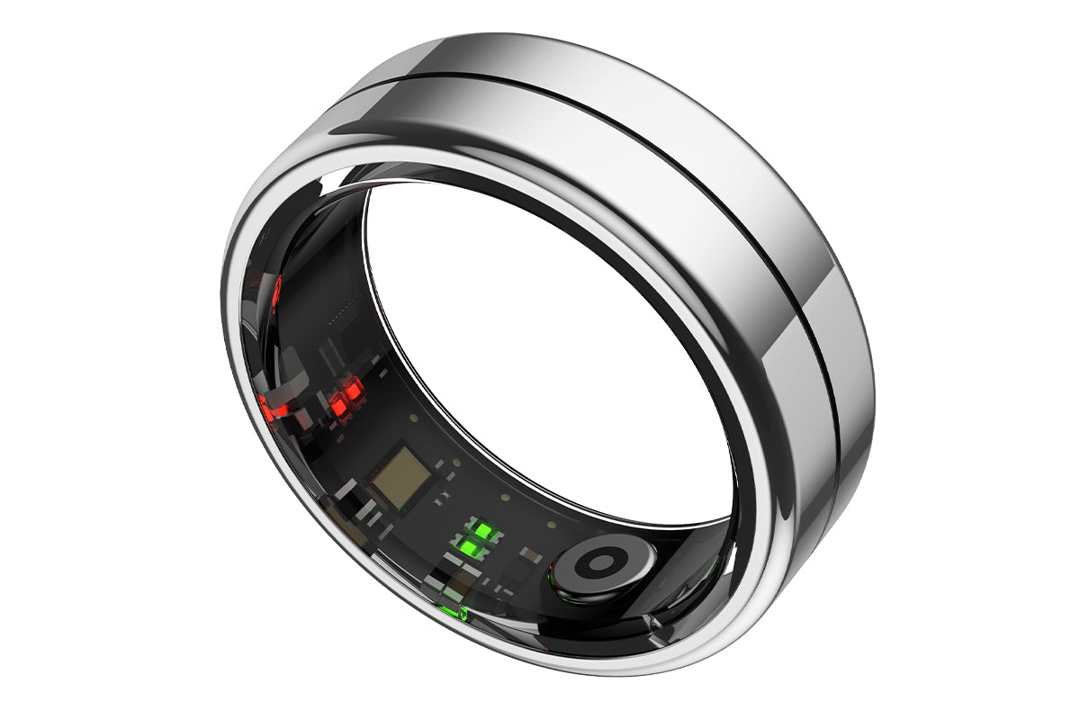 Smart Health Ring for Women Men Fitness Tracker with Heart Rate Sleep Monitoring -Silver