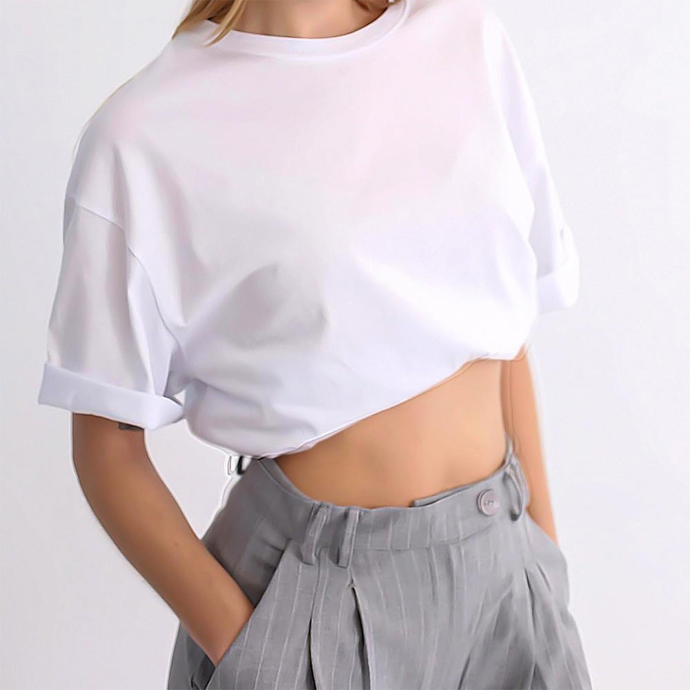 4Pcs Shirt Tuck Band Women Elastic Belts Tucking Sweater Cropping Belt-White