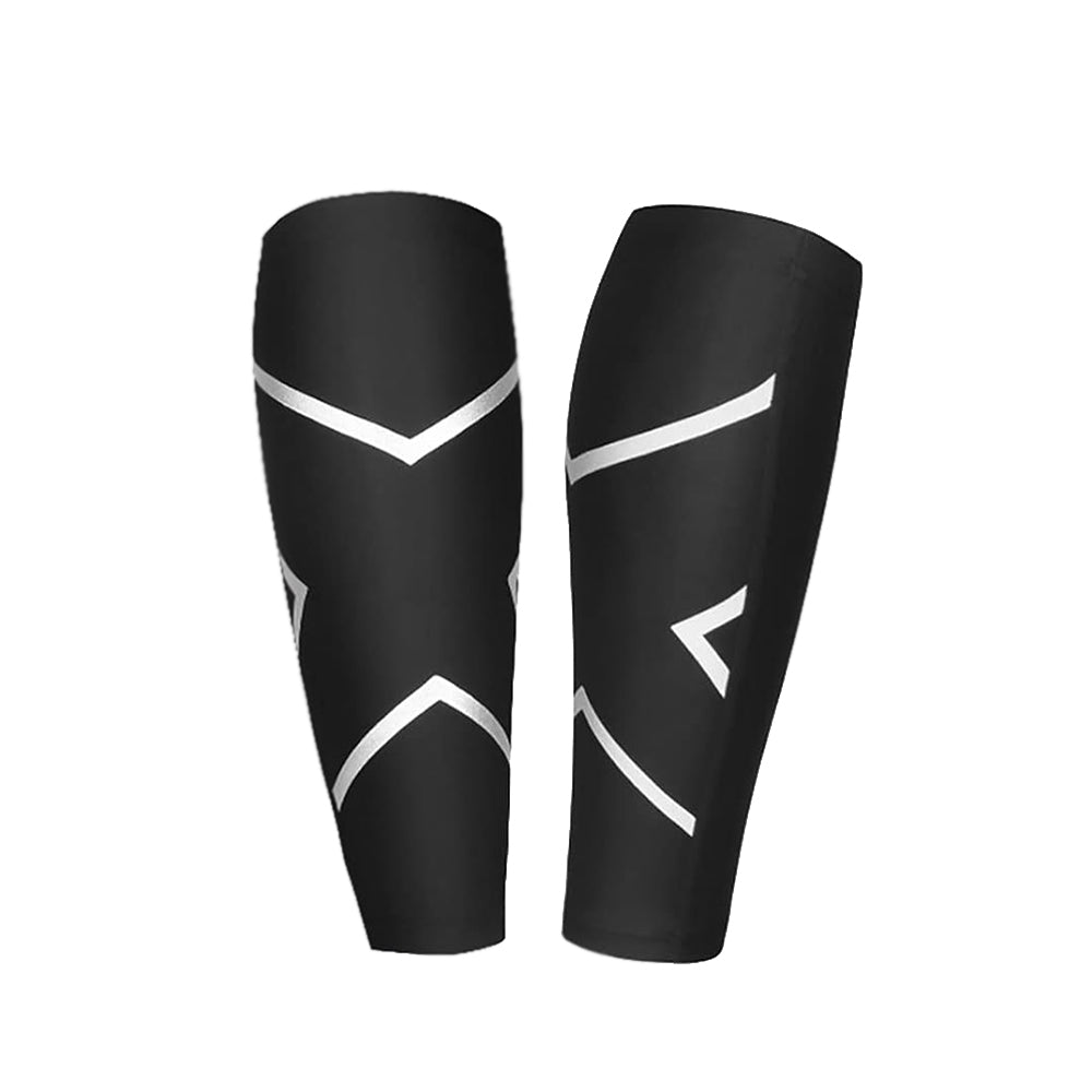 Pair of Compression Calf Sleeve Elastic Leg Brace for Sports Running Black
