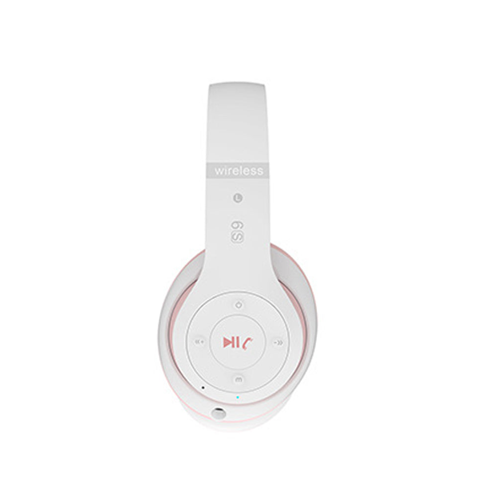 Wireless Bluetooth Headphones Foldable Over Ear Stereo Headsets with Built-in Mic Pink