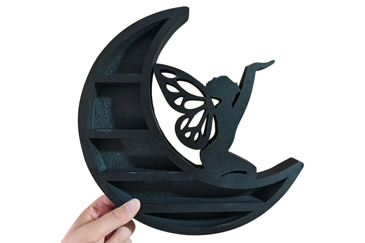 Wooden Shelf Halloween Crystal Display Shelf Decor-Fairy