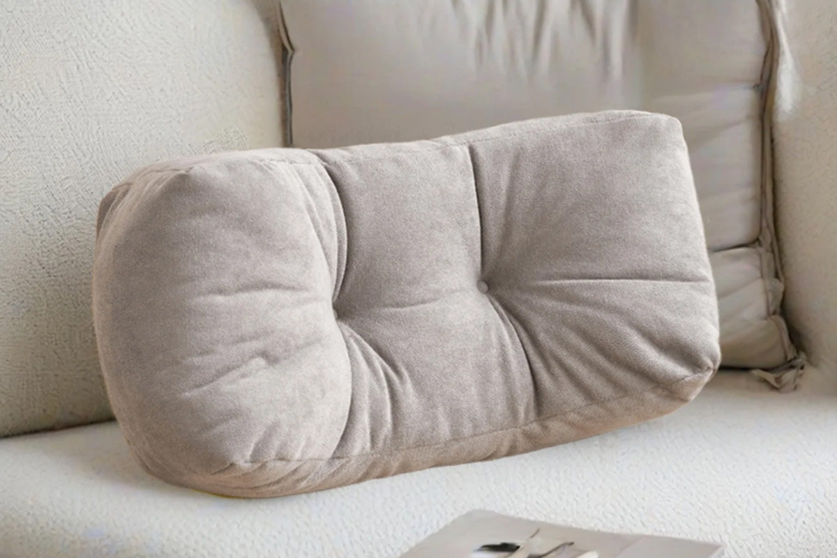 Lumbar Support Pillow PP Cotton Low Back Pillow Office Chair Lumbar Cushion-Grey