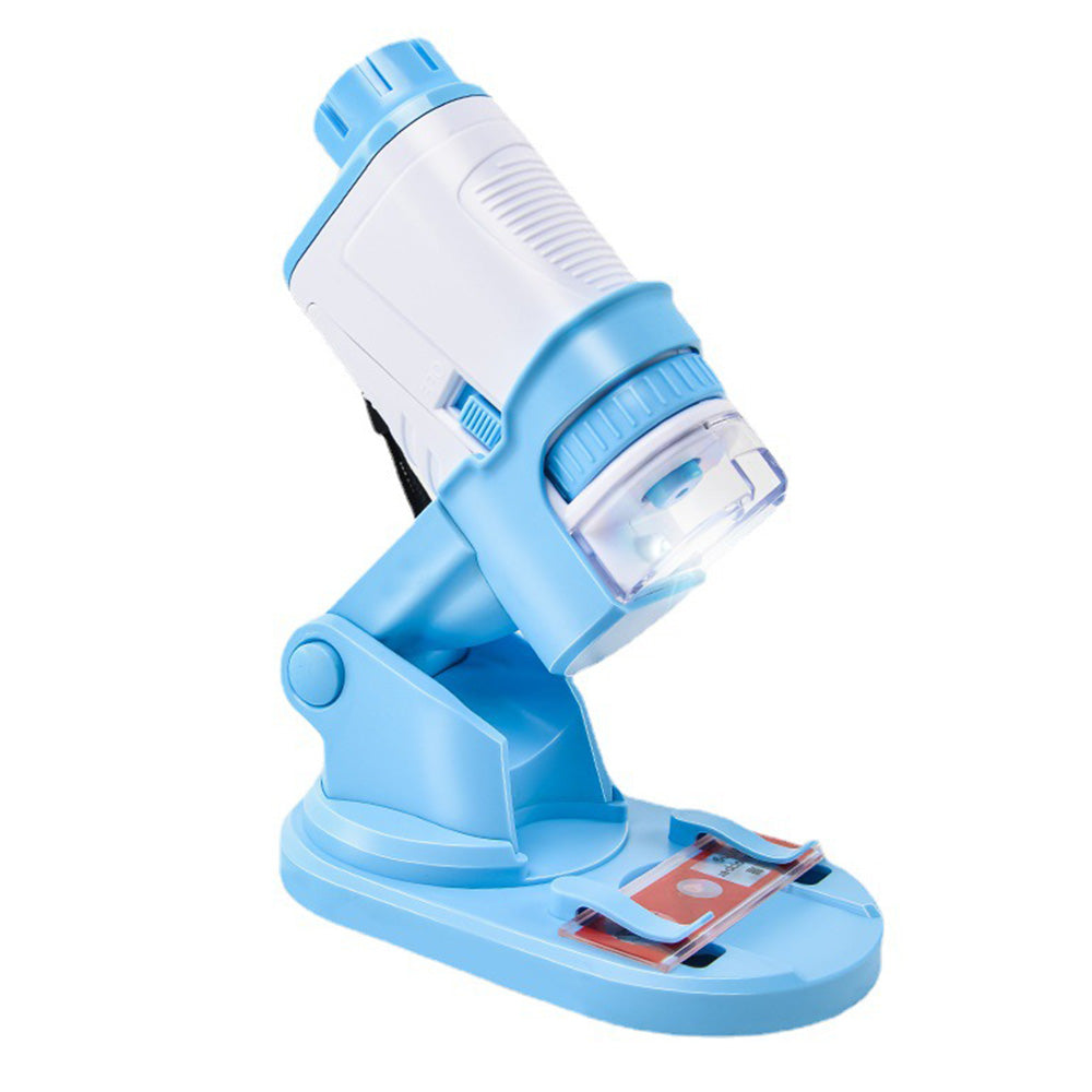 60X-180X Magnification Pocket Microscope Explorer Toy Set for Kids Blue