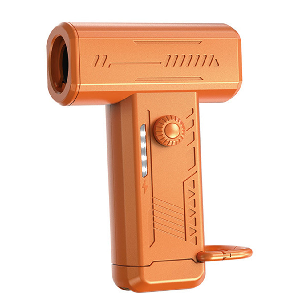 2-in-1 Electric Air Duster 130000 RPM Mini Blower with LED Light for Camping Home Car Orange