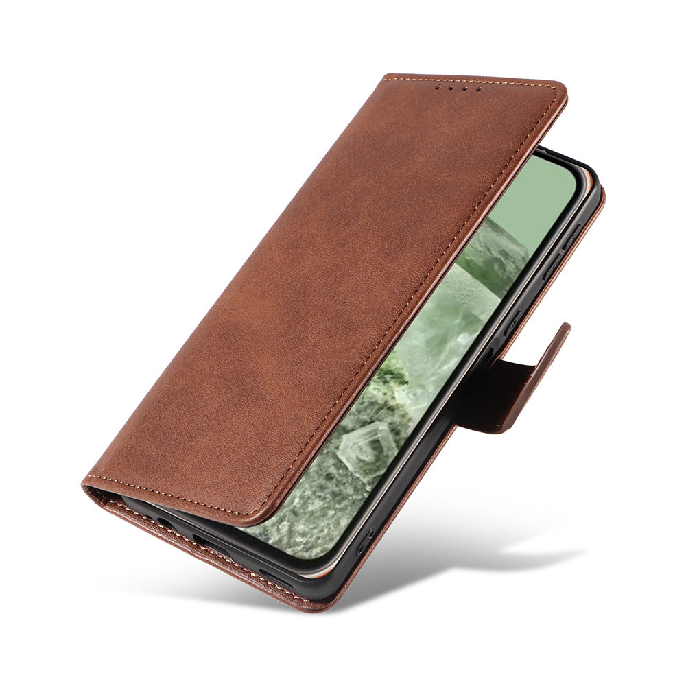 Wallet Case for Pixel 10 and 10 Pro Holder Snap-Lock Flip Cover-Coffee