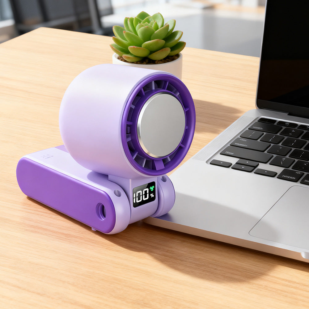 Handheld Portable Fan with Ice Cooler 100-Speed Rechargeable Handheld Fan