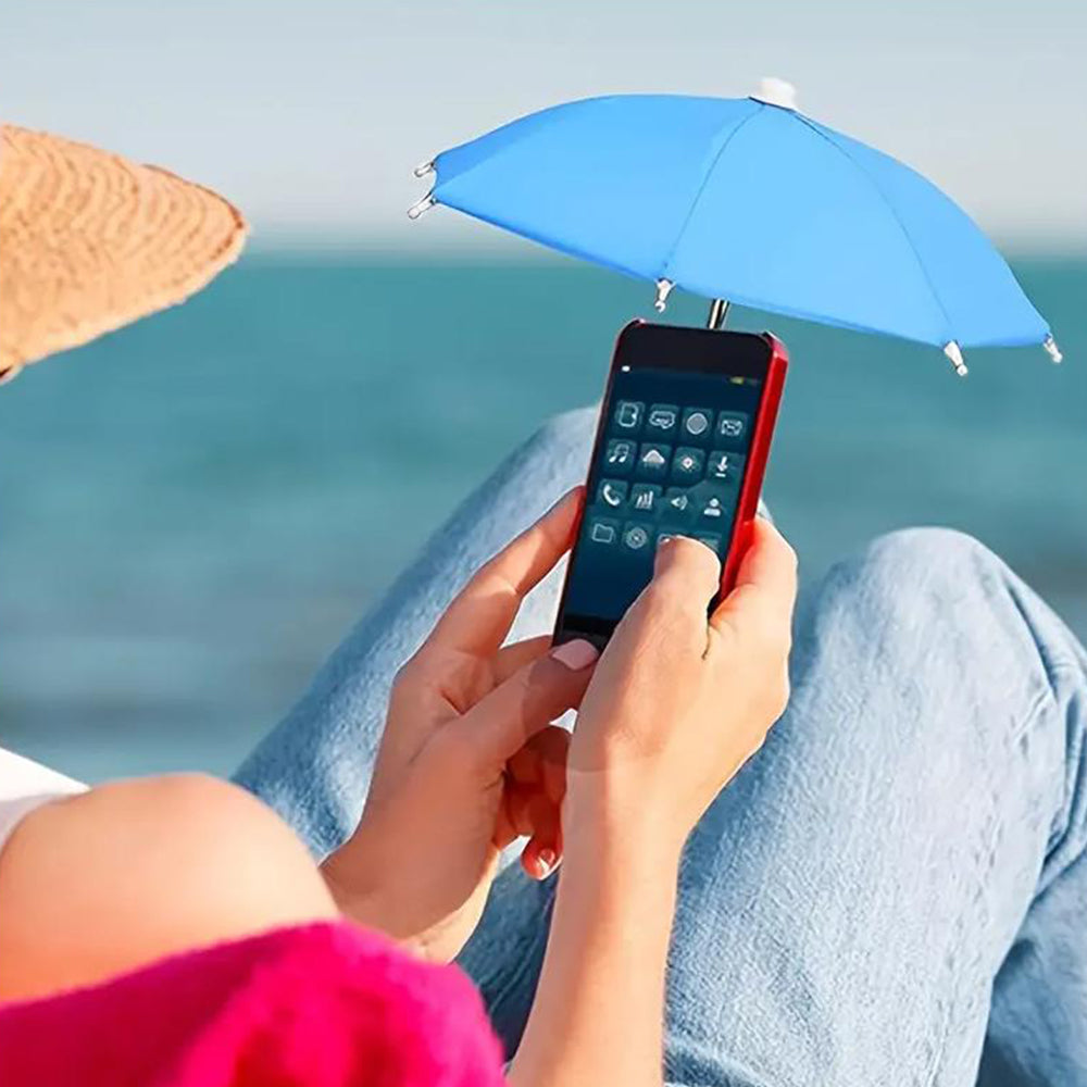 Phone Umbrella Suction Cup Stand Outdoor Phone Shade Cover Sky Blue