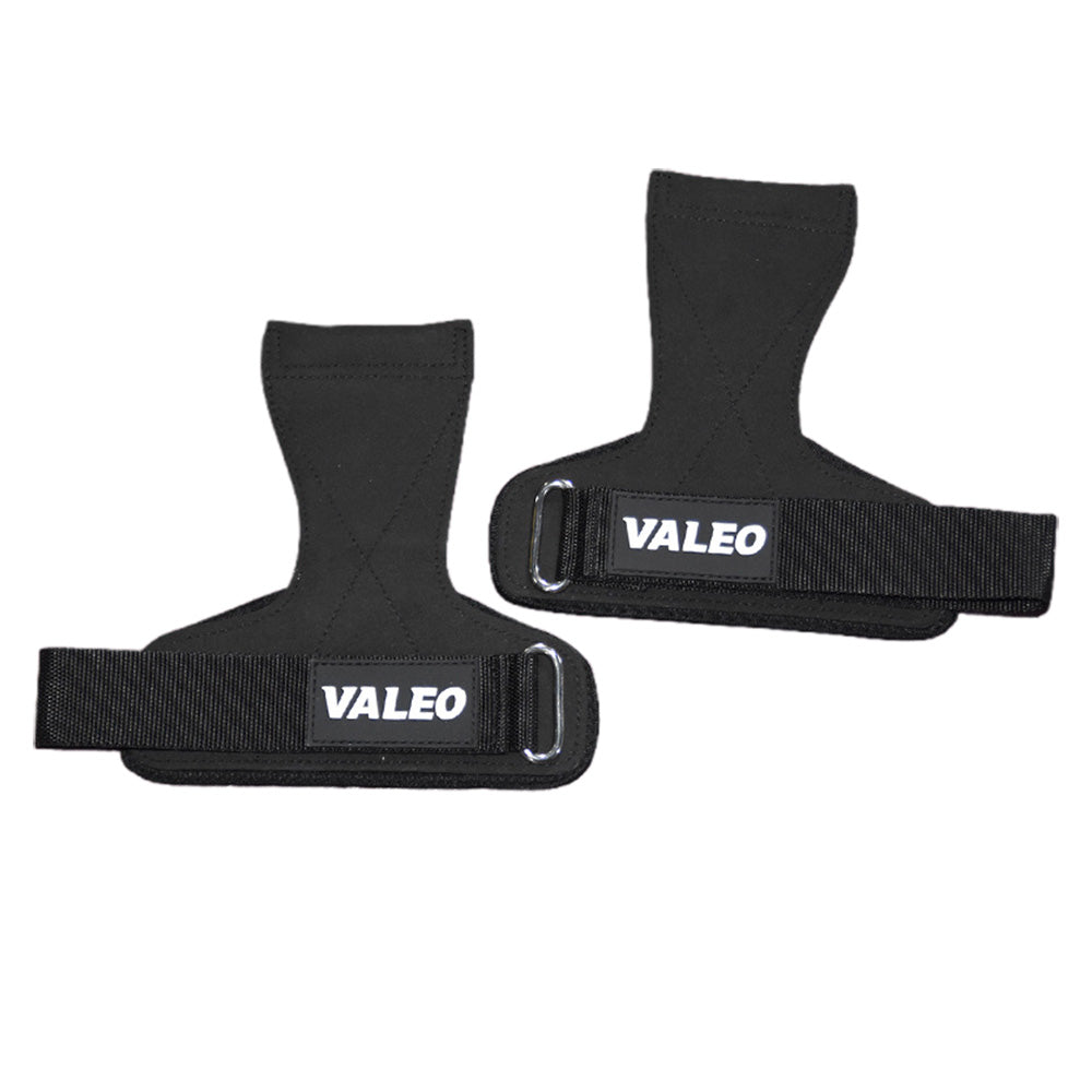 Pair of Weight Lifting Gloves Adjustable Hook and Loop Wrist Strap for Deadlift and Powerlifting Gym Workout Lifting Hooks Black