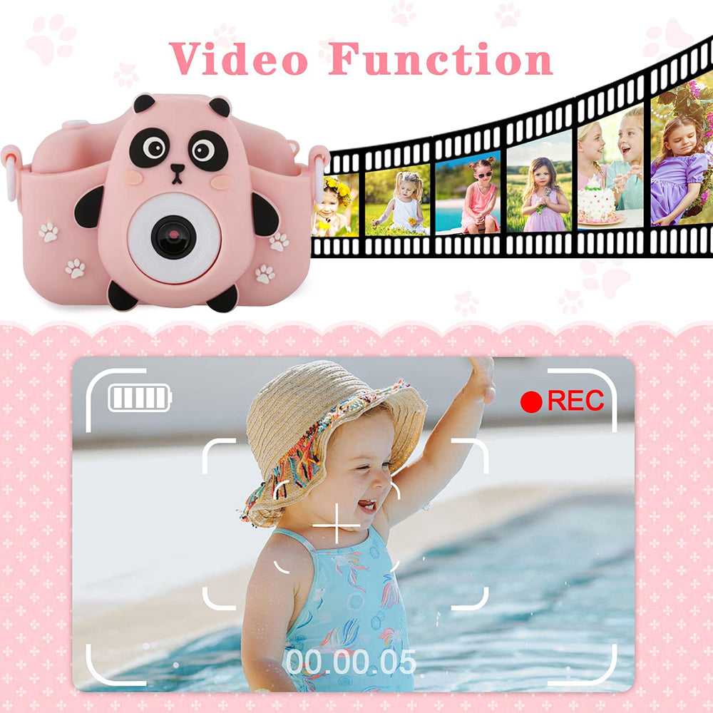 1080P HD Cute Animal Kids Digital Camera Toy Gift with 64G Memory Card Style 3