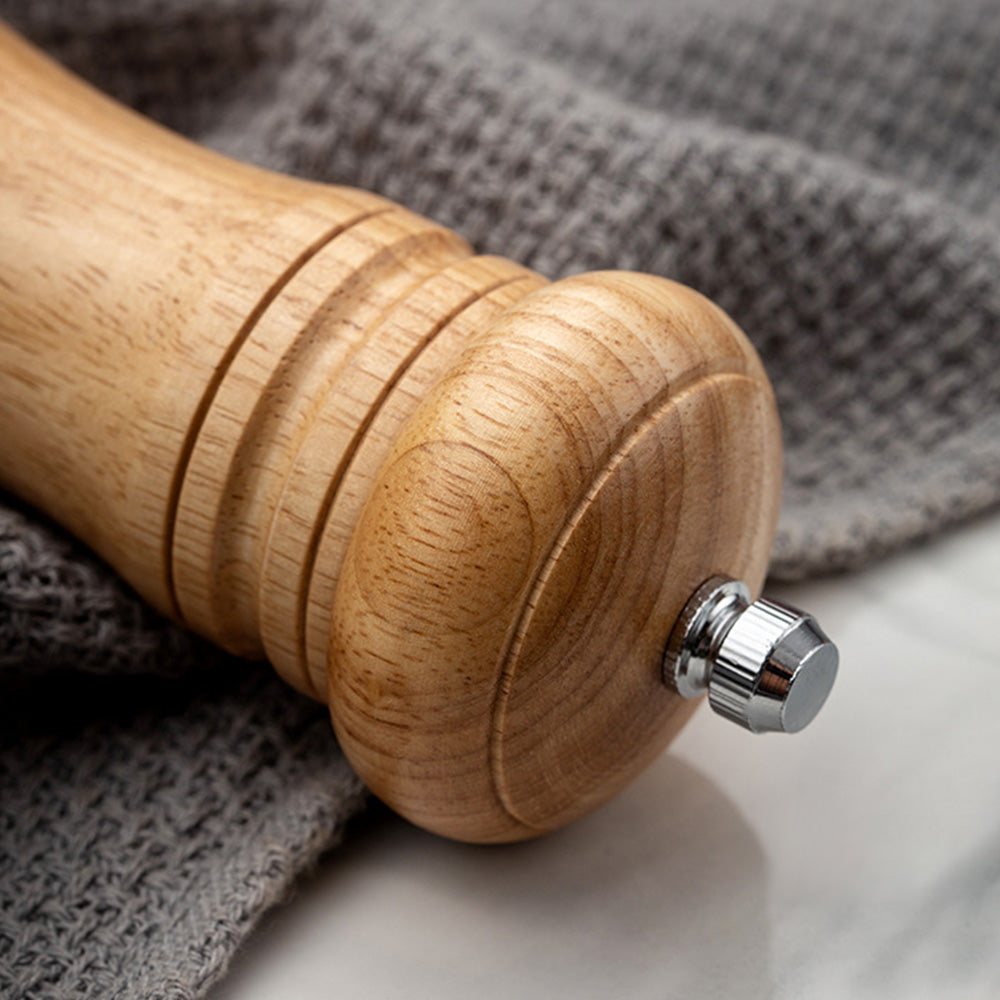 Manual Wooden Salt Grinder Adjustable Pepper Mill Shaker Wood Color
