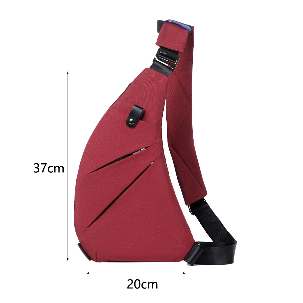 Multifunctional Anti-theft Sling Chest Pack Crossbody Bag Red