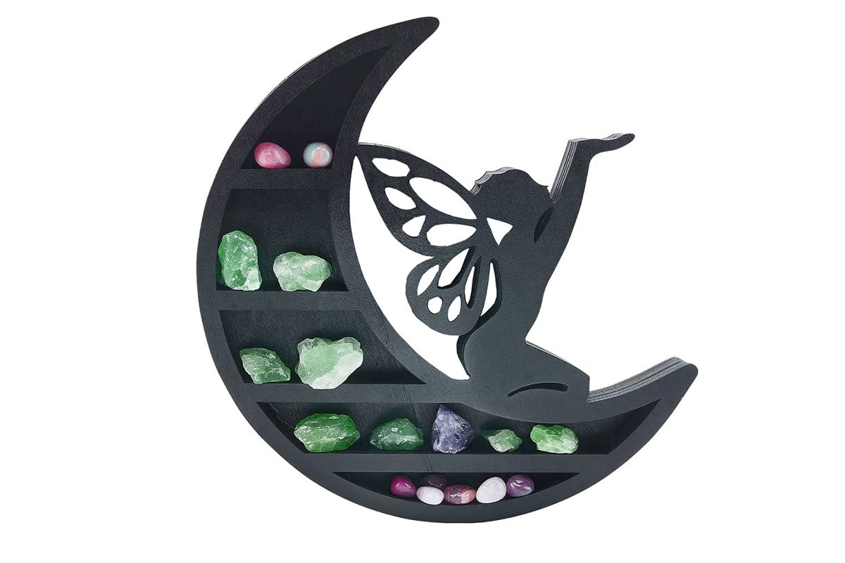 Wooden Shelf Halloween Crystal Display Shelf Decor-Fairy