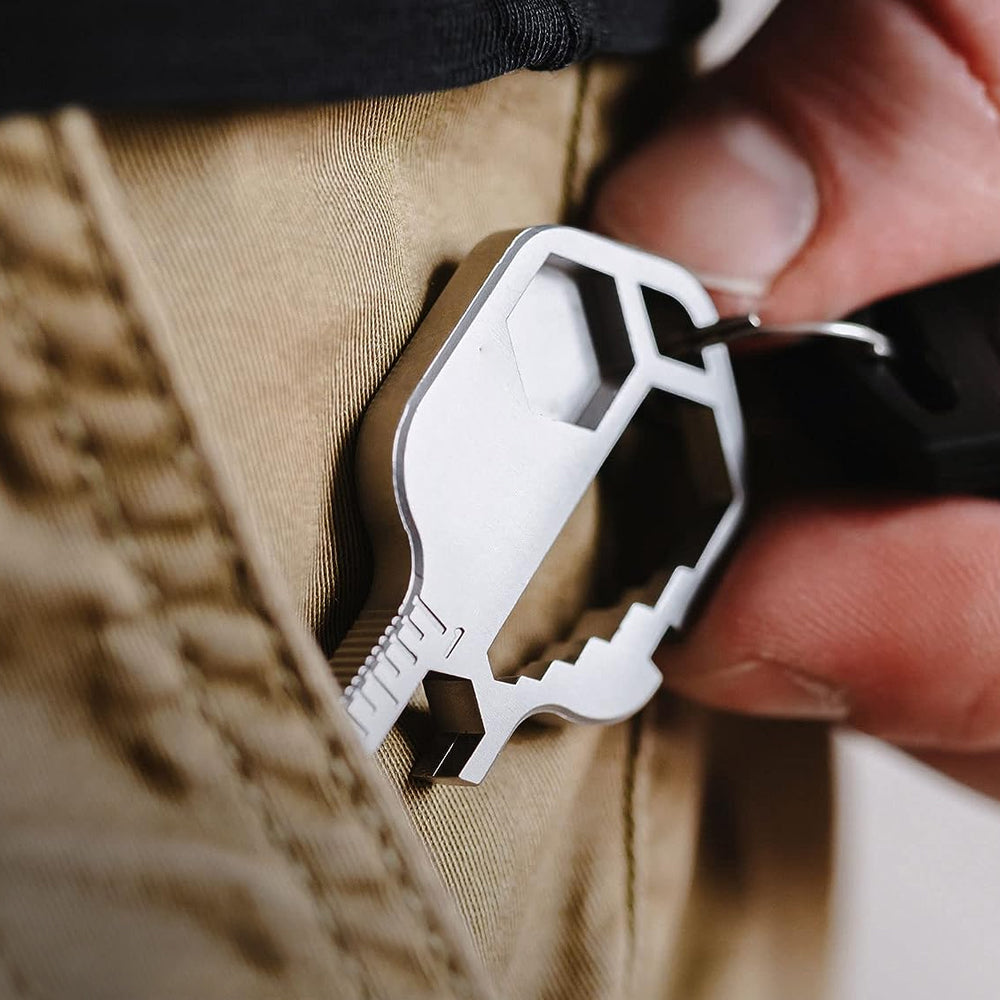 4-in-1 Multifunction Key Shaped Multitool  Pocket Multi-Tool Silver
