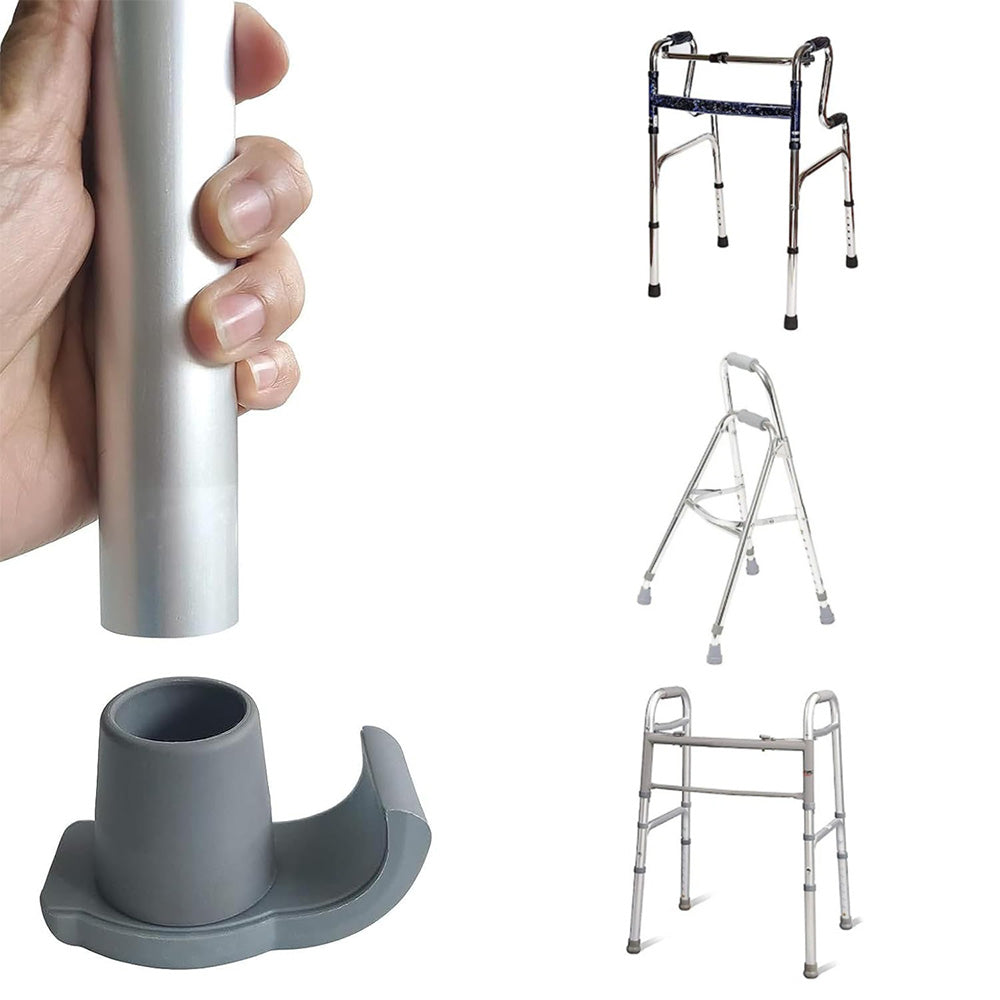 4Pcs Walker Ski Glides for Standard Walkers Anti-Friction TPR Universal Walker Accessories for Indoor Use Grey