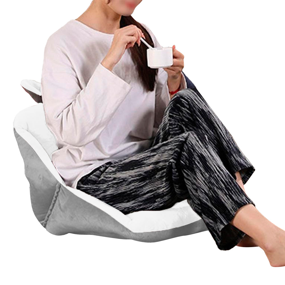 Rabbit Ears Shaped Chair Cushion with Backrest Seats Cushion for Home Office Chair White