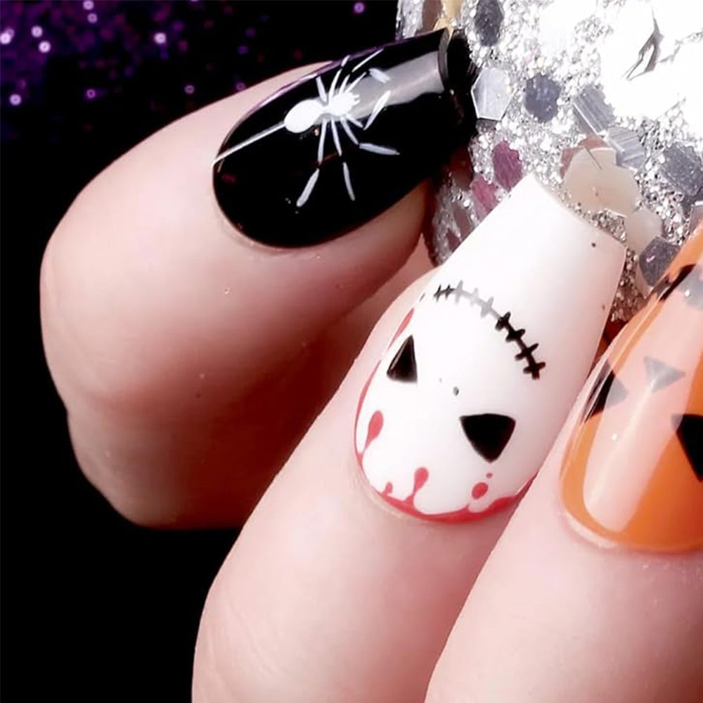 5PCS Nail Art Liner Brushes Set Nail Tools For Long Lines Thin Details Fine Drawing-Black