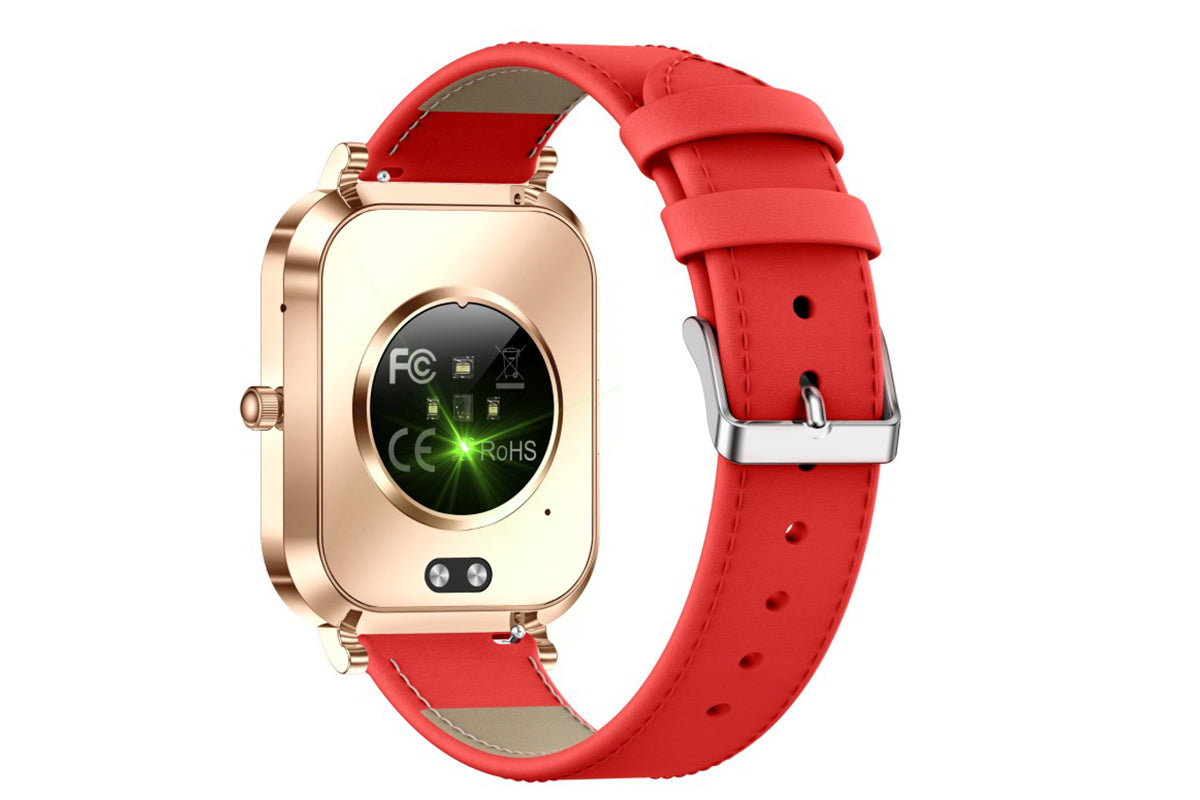 Smart Watch Bluetooth Call Make Calls Musics Fitness Tracker Heart Rate Sleep Monitor -Red