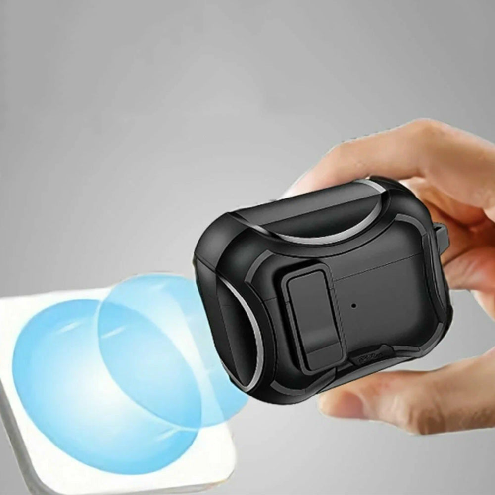 Protective Case For AirPods With Stand Support MagSafe Wireless Charging-Black