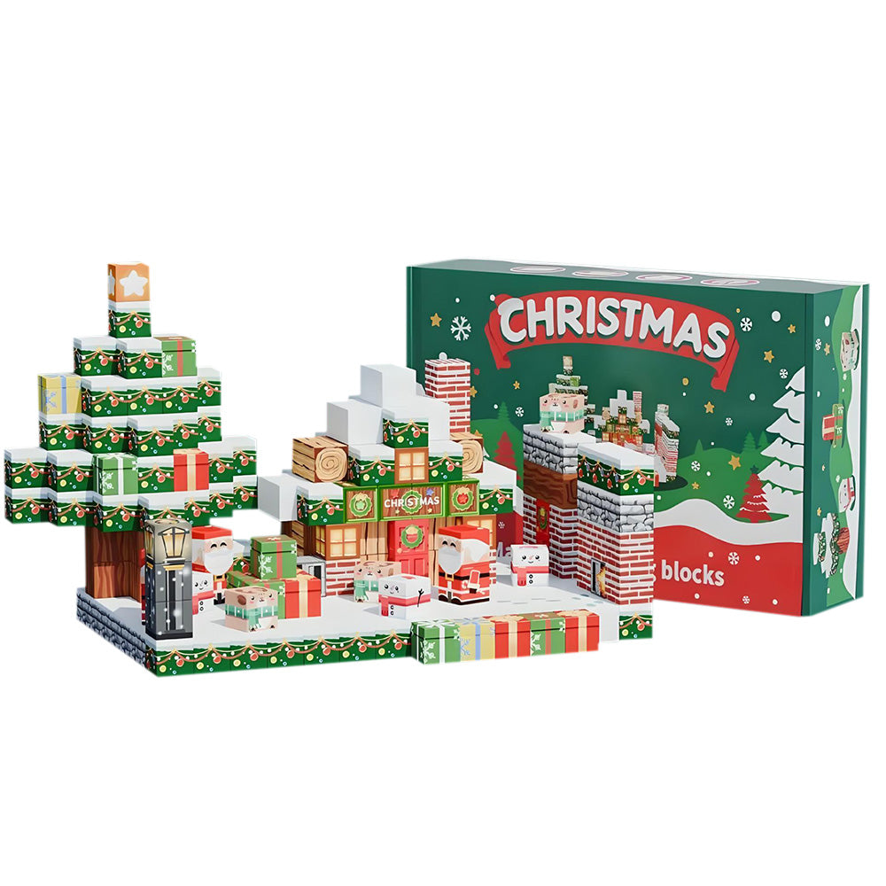 Magnetized Building Blocks for Kids Christmas Themed STEM Learning Cubes Style 3