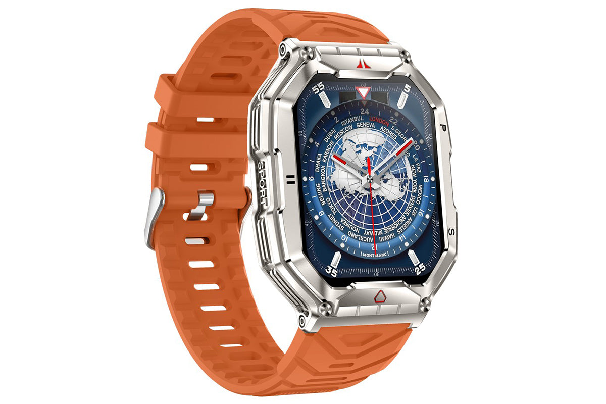 Smart Watch 2.1-Inch Fitness Watch with All Day Heart Rate Sleep Monitor Blood Oxygen Flashlight 107 Sports Modes Activity Tracker-Orange