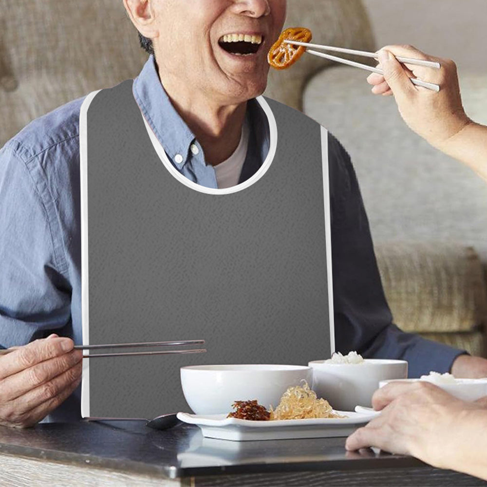 2pcs Washable Bibs for Elderly Microfiber Bib for Eating Cooking Gray