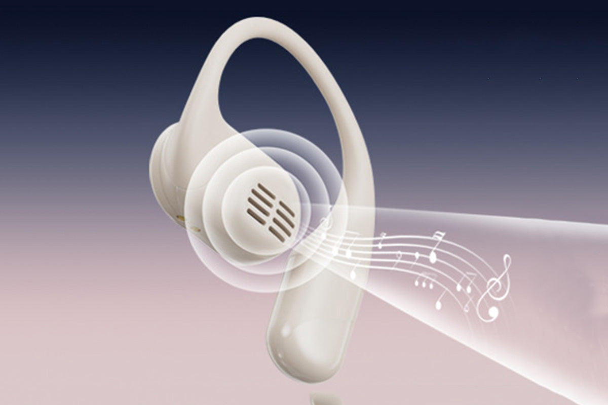 Open Ear Earbuds Bluetooth 5.3 Wireless Headphones IPX5 Waterproof for Sports-Beige