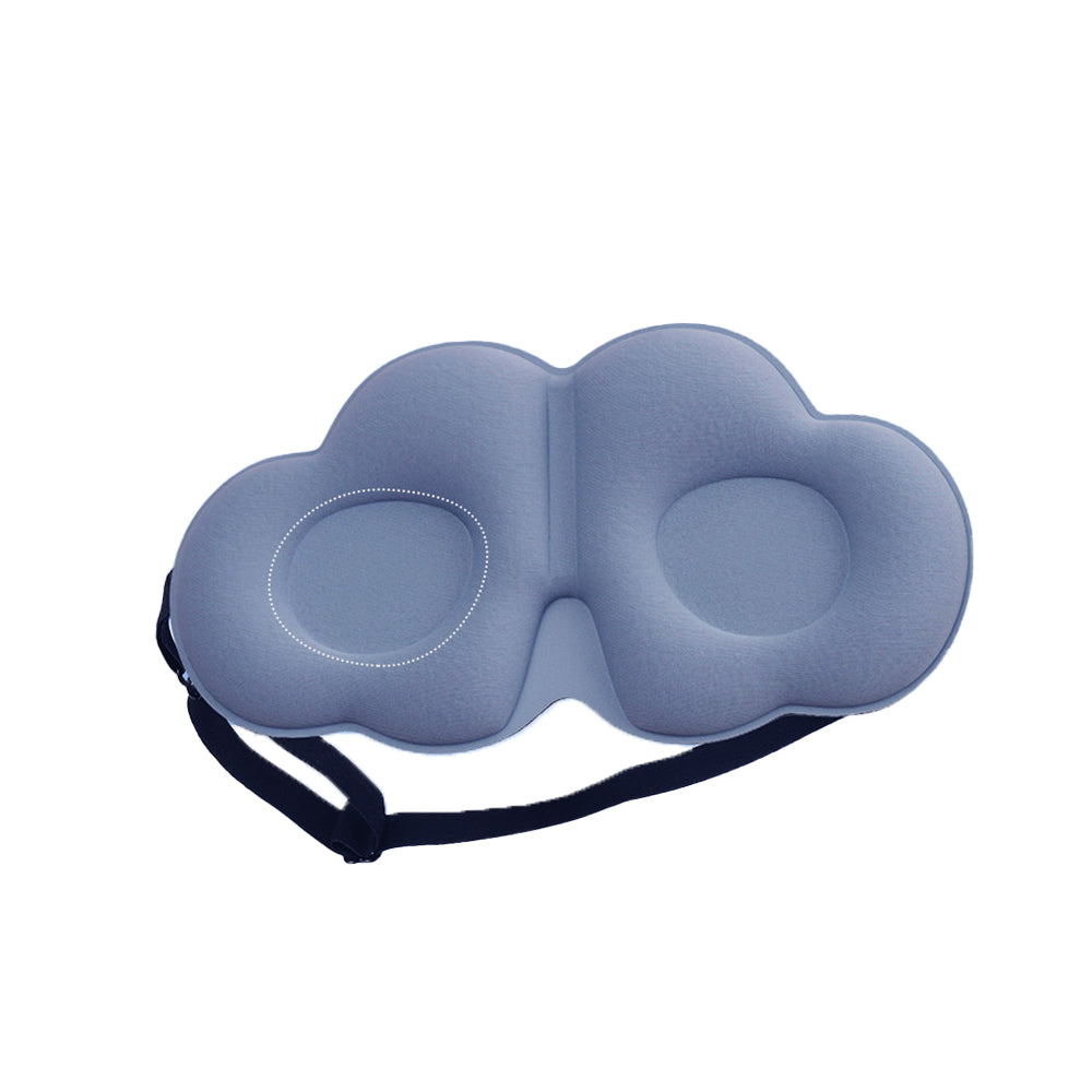 2pcs 3D Silk Eye Mask for Sleeping Clouds Shape Soft Eye Sleeping Blindfold -Black and Blue