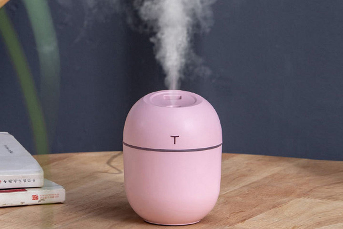 Aroma Ultrasonic Humidifier for Office room Water Shortage Protection-Pink