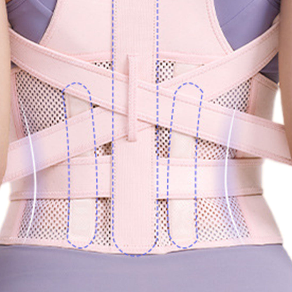 Posture Corrector  Adjustable Back Brace Support Strap Pink
