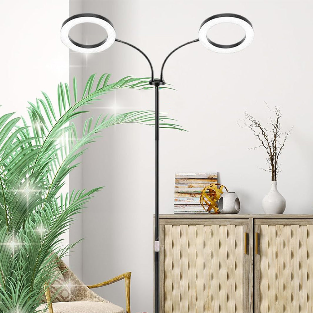 Dual Head Multi Color LED Plant Lamp with Stand-Black